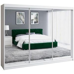 A&J MöbelLand GmbH Schwebetürenschrank ULMA 200 cm 3-türig Schrank 4 Schubladen 3 Spiegel (Kostenlose Lieferung – nur für kurze Zeit! TOP ANGEBOT! Geräumiger Schrank mit einer Breite von 200 cm und Spiegel, ideal zur Aufbewahrung von Kleidung und Accessoires. 4 Schubladen gratis und viel Stauraum. TOP PRODUKT! Wählen Sie das ideale Modell für Ihr Schlafzimmer!, Gratis 4 Schubladen – Katalogpreis der Schubladen 219 Euro) Breite: 200 cm, Höhe: 215 cm, Tiefe: 59,5 cm