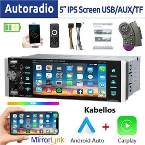 ESSGOO 5 Zoll 1 DIN Wireless Carplay Android Auto Bluetooth USB AUX Autoradio (FM, Mit 5" IPS Bildschirm Freisprecheinrichtung Rückfahrkamera(optional)