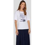 Rabe Print-Shirt Rabe Weißes T-Shirt mit Print & Strassdetails