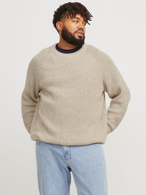 Jack & Jones PlusSize Rundhalspullover JJJONES KNIT CREW NECK PLS