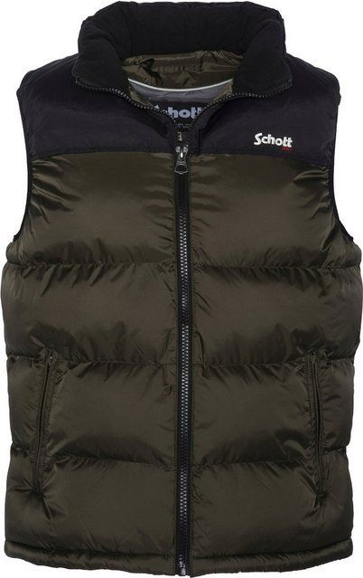 Schott NYC Steppweste mit dezenter Logostickerei