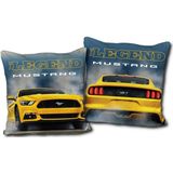 BERONAGE Dekokissen Ford Mustang Legend Kissen 40x40 cm, kuschelweich passend zur Bettwäsche, ideal für Sofa, Couch, Bett, Auto