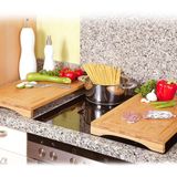 KESPER® Schneide- und Abdeckplatte, Bambus, aus 100% FSC® zertifiziertem Bambus, vier rutschfeste Elastikfüße