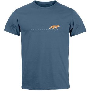 Neverless Print-Shirt Herren T-Shirt Fuchs Fox Wald Tiermotiv Logo Print Badge Fashion mit Print