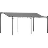 Outsunny Pavillon wasserdicht, freistehend, (Pergola mit Dach, Anbaupavillon), Sonnenschutz für Terrasse Garten ca. 3x5x2,5 m Dunkelgrau