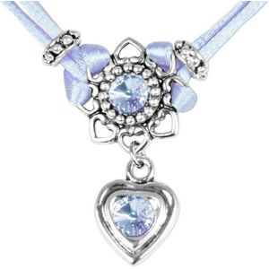 LUISIA® Kette mit Anhänger Chiara mit Herzblüte, Strassherz und Kristallen von Swarovski® (inkl. Schmuckbox)