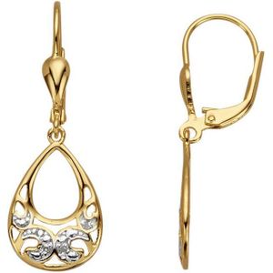 Firetti Paar Ohrhänger Schmuck Geschenk Silber 925 Ohrschmuck Ohrringe Tropfen Bicolor, mit Diamant