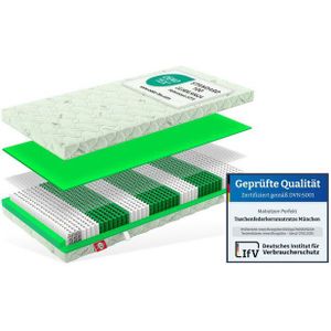 Taschenfederkernmatratze München 1000 Federn, 90x200 & 140x200, Matratzen Perfekt, 23 cm hoch, (H2, H3, H4, H5 200 KG Belastbar, Aloe Vera Bezug), Taschen Federkern Matratze für eine gute Punktelastizität