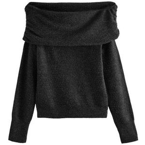 Next Carmenpullover Schulterfreier, glitzernder Bardot-Strickpullover (1-tlg)