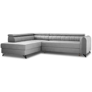 Sofnet Ecksofa Alice, mit Schlaffunktion und Bettkasten, Wohnlandschaft mit einstellbare Kopfstützen, Schlafsofa, L-form Couch