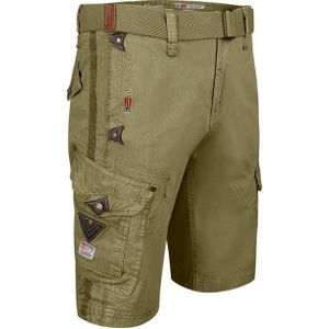 Geographical Norway Cargoshorts Kurze Outdoorhose Peanut Basic (1-tlg) Herrenshorts mit Gürtel Größe S bis 5XL