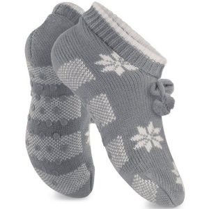 celodoro Haussocken Damen Norweger Strick Hüttensocken mit ABS-Sohle (1 Paar)