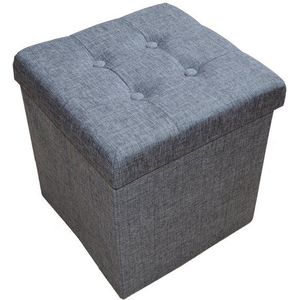 Natsen Sitzhocker mit Stauraum faltbare Sitzwürfel (Sitztruhe aus Leinen, 38 * 38 * 38 cm Gray), gepolstert Sitzbank Fußhocker für Wohnzimmer Schlafzimmer