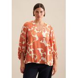 seidensticker Shirtbluse Schwarze Rose 3/4-Arm V-Neck Paisley