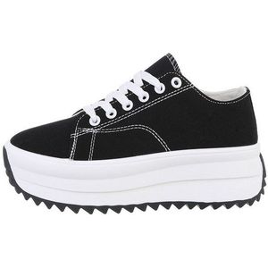 Ital-Design Modischer Plateau Sneaker für Damen in Schwarz Sneaker (85960139) Flach Sneakers Low in Schwarz