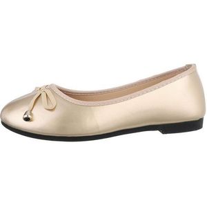Ital-Design Damen Freizeit Ballerina (85894090) Blockabsatz Klassische Ballerinas in Gold
