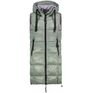 Fresh Made Steppweste Lange Stepp weste Kapuze Übergangs Herbst Frühlings Weste Windbreaker