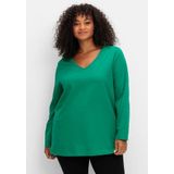 Sheego Langarmshirt Große Größen mit V-Ausschnitt und leichter A-Linie