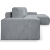WERK2 Ecksofa Rotterdam-L, kuschelweiche Trendstoffe Cord und Breitcord, L-Form, Design Ecksofa in Cord mit Schlaffunktion & Bettkasten, Breite 267cm