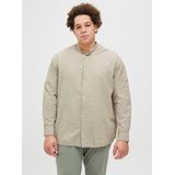 Jack & Jones PlusSize Langarmhemd JJEBREEZE LINEN BLE BAND SHIRT LS SN PLS