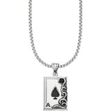 Bruno Banani Kette mit Anhänger Schmuck Geschenk Venezianerkette Karte Pik-Ass, B4118N/20/00/55, mit Glasstein