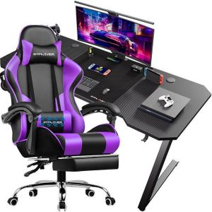 GTPLAYER Gaming-Stuhl Bürostuhl mit Massagefunktion, Fußstütze, Kopfstütze (Packung), Ergonomischer Gamer Stuhl Maximale Belastung 150 kg, 360° drehbar