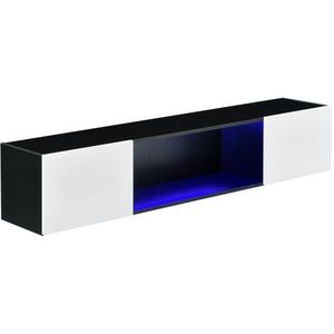 en.casa Hängeschrank »Thabong« Hängeboard mit LED Beleuchtung 150 cm mit Ablagefächern