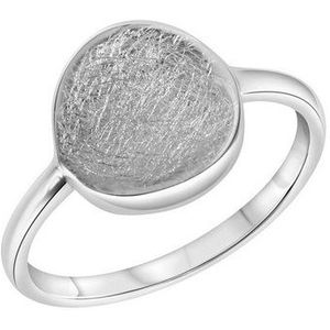 CELESTA Fingerring Silber 925 rhodiniert mit eismatter Oberfläche