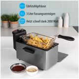 Tristar Kaltzonenfritteuse, 2000 W, Große 3Ltr. Edelstahl Frittöse Pommes & Schnitzel mit Fett frittieren