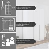 rauch Drehtürenschrank Kleiderschrank Schrank Garderobe AGORDO mit Dekor- oder Hochglanzfront (in zwei Griff-Farben) durchdachte Innenausstattung, in 6 Breiten und 2 Höhen MADE IN GERMANY