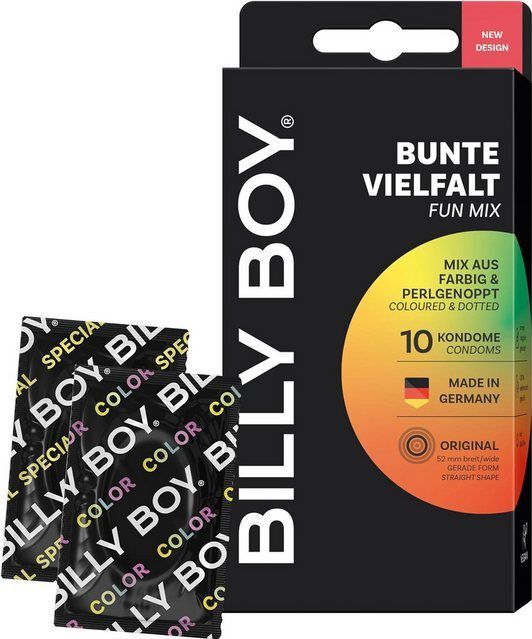 Billy Boy Einhand-Kondome BUNTE VIELFALT Singe, 10 St., Single Paket, Bunte Vielfalt
