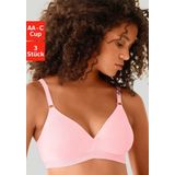 petite fleur Bralette-BH (Packung, 3 Stück) ohne Bügel im Triangel-Schnitt aus Baumwolle