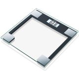 KORONA Personenwaage GABRIELA 76754, 150 kg digitale Waage mit LCD-Display, Glas, Schwarz/Silber