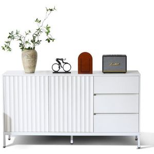 Merax Sideboard, Kommode mit 3 Schubladen und verstellbaren Einlegeböden, Breit: 150cm