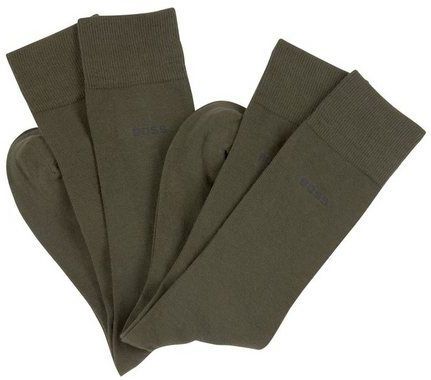 BOSS Businesssocken 2P RS Uni (Packung, 2-Paar, 2er Pack) mit eingestricktem BOSS Logo-Schriftzug