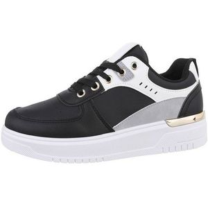 Ital-Design Damen Low-Top Freizeit Sneaker (85878415) Flach Sneakers Low in Schwarz