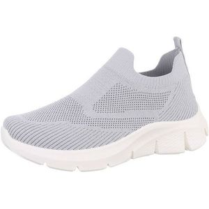 Ital-Design Damen Low-Top Freizeit Sneaker (86706697) Keilabsatz/Wedge Sneakers Low in Grau