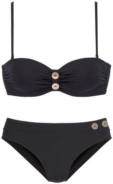 Vivance Bügel-Bandeau-Bikini mit edlen Zierknöpfen