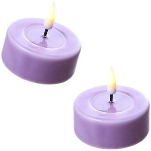 Deluxe Homeart LED-Kerze LED Teelichter Mia Deluxe Kunststoff flackernd D: 6,1cm lavendel 2St. (2-tlg)