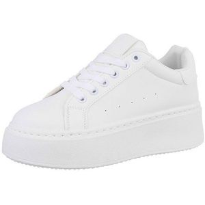 Ital-Design Damen Low-Top Freizeit Sneaker (87531695) Keilabsatz/Wedge Sneakers Low in Weiß