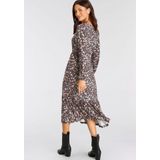 Laura Scott Midikleid wadenlang, geblümte Optik, aus Viskosemischung, Langarm