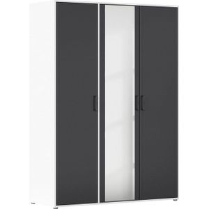 rauch Drehtürenschrank Voyager (in 3 verschiedenen Ausstattungen BASIC/CLASSIC/PREMIUM) mit modernen Griffen in Graumetallic und Spiegel