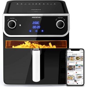 Aigostar Heißluftfritteuse 1700W 8L Airfryer, 12-in-1 Kochvorgaben, Sichtfenster, Energiesparend, 1700,00 W, Timer, Temperatursteuerung, Programmierbar, Funktionen für zwei Zonen
