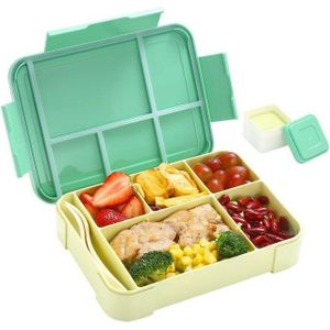 DOPWii Lunchbox KinderLunchbox, Brotdose–1300ML BPA Frei Bento Box Mit 5 Fächern, mit Besteck