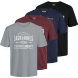 Jack & Jones PlusSize Rundhalsshirt JJSIMON TEE SS CREW NECK 5PK MP PLS (Packung, 4-tlg)