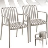 tectake Gartenstuhl Gartenstühle (Set, 2 St), Wetterfester, strapazierfähiger und langlebiger Kunststoff
