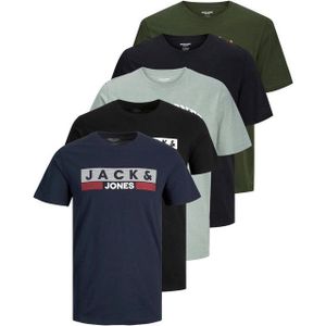 Jack & Jones Plus Print-Shirt Weites Shirt mit Printdruck (Spar-Set, 5er-Pack)