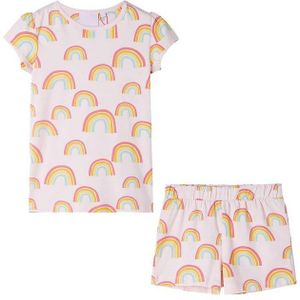 vidaXL Pyjama Kinderpyjama mit Kurzen Ärmeln Zartrosa 92