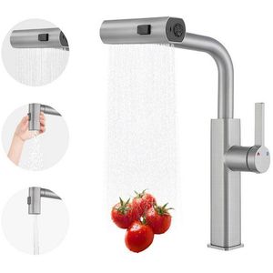 SEHAUSEU Küchenarmatur Wasserhahn Küche Bad Spültischarmatur ausziehbar 3 Strahlarten