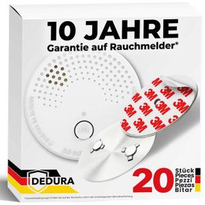 dedura Rauchmelder (Set inkl. Magnethalter mit 10 Jahre Garantie BSI Zertifiziert EN14604)